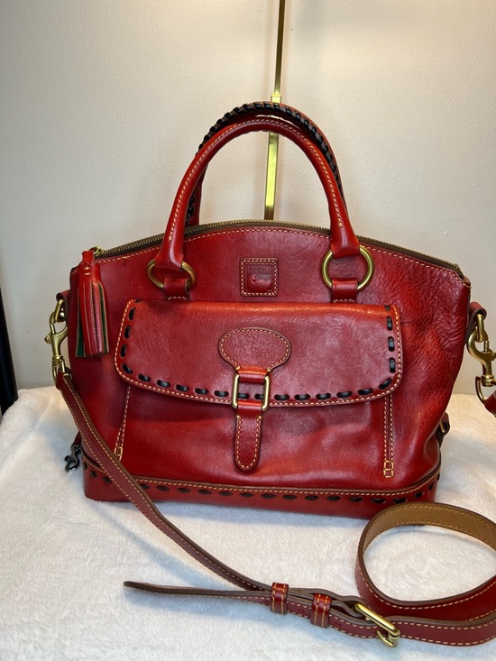 Dooney & Bourke Handbags - Dooney & Bourke Florentine Red Leather Large Satchel EUC